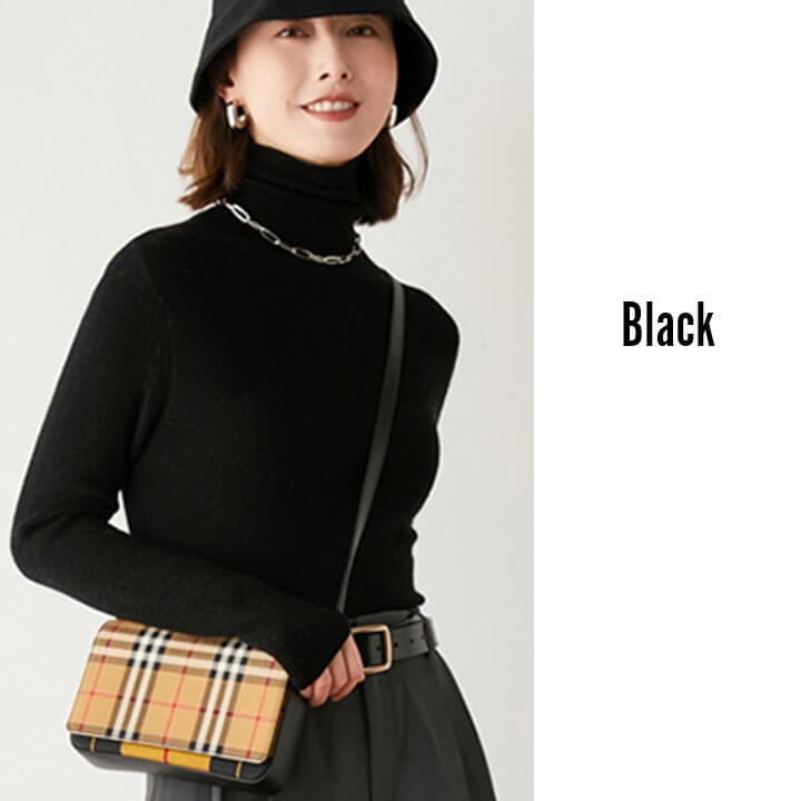 You Color ハイネック タートルネック レディース リブニット トップス