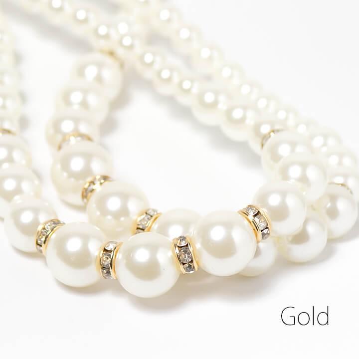 二連パールネックレス ホテル展示会50万円 クリームカラー 花嫁 【公式