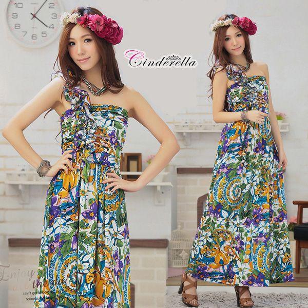 ☆花柄ワンピース ☆パーティードレス☆結婚式☆ハワイアン☆