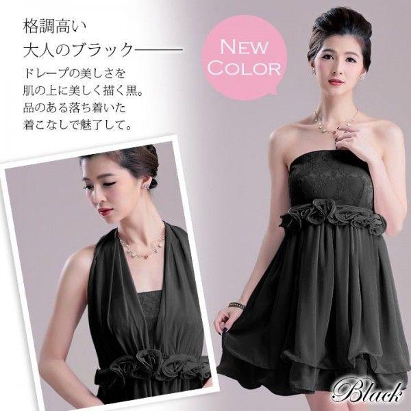 パーティードレス ドレス 結婚式 ワンピース Aライン ベアトップ フォーマル キャバ 3way レース 編み上げ リボン 2次会 同窓会 謝恩会 薔薇 成人式 Yj Yj Cinderellaドレス通販ヤフー店 通販 Yahoo ショッピング