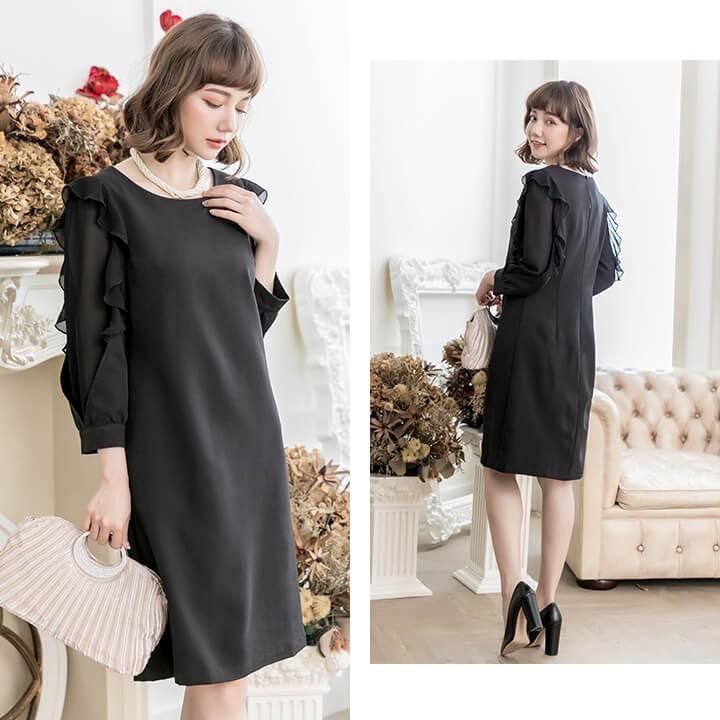 パーティードレス 結婚式 ドレス ワンピース ミニドレス 七分袖 同窓会  