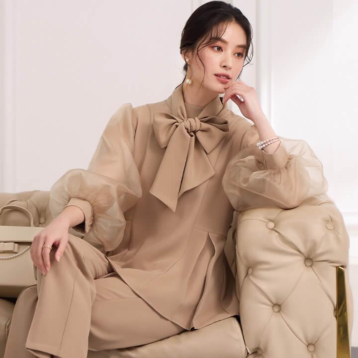 パンツドレス レディース ドレス パンツスーツ セットアップ 長袖 結婚式 謝恩会 発表会 かっこいい きれいめ 大人 ママ 二次会 演奏会 同窓会 yj188636の画像