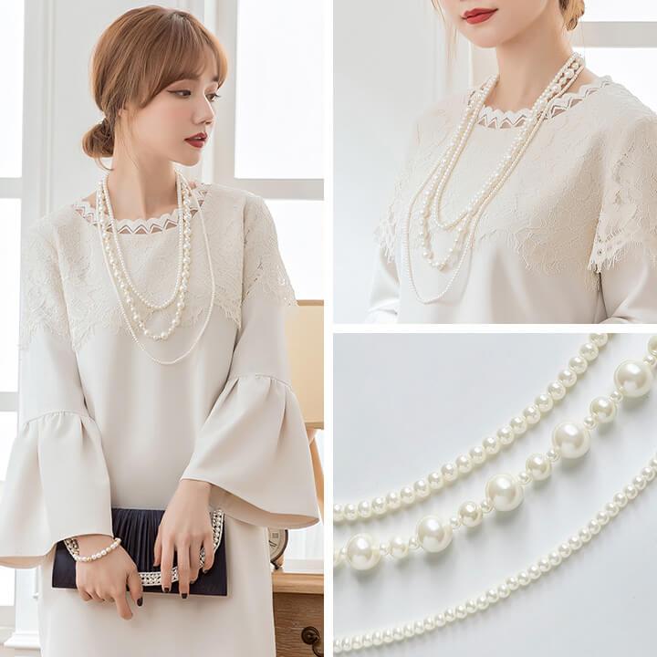 新品未使用　パールダイヤ付きネックレス　4g 定価20万円 You Color ネックレス フェイクパール パール フェイク シンプル 結婚