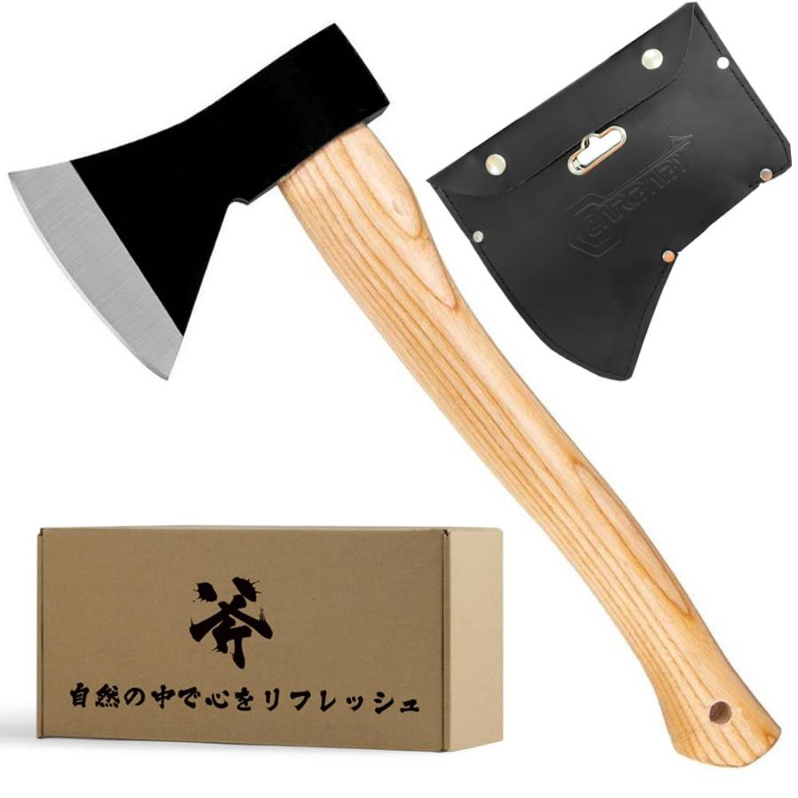 CARBABY 斧 野外キャンプ用品 薪割り 手斧 38cm 鉈 ガーデン用手斧 キャンプ 斧 焚き火 アウトドア 保護カバー付き