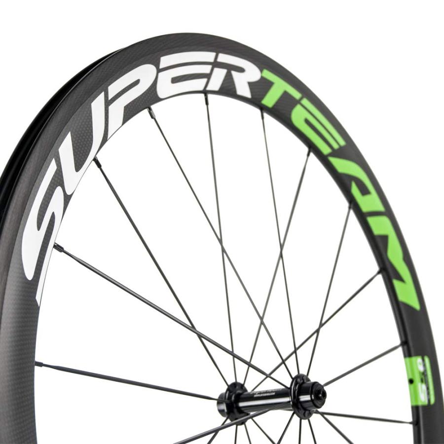 SUPERTEAM 50mm クリンチャ ーホイールセット700c 23mm ロードバイク