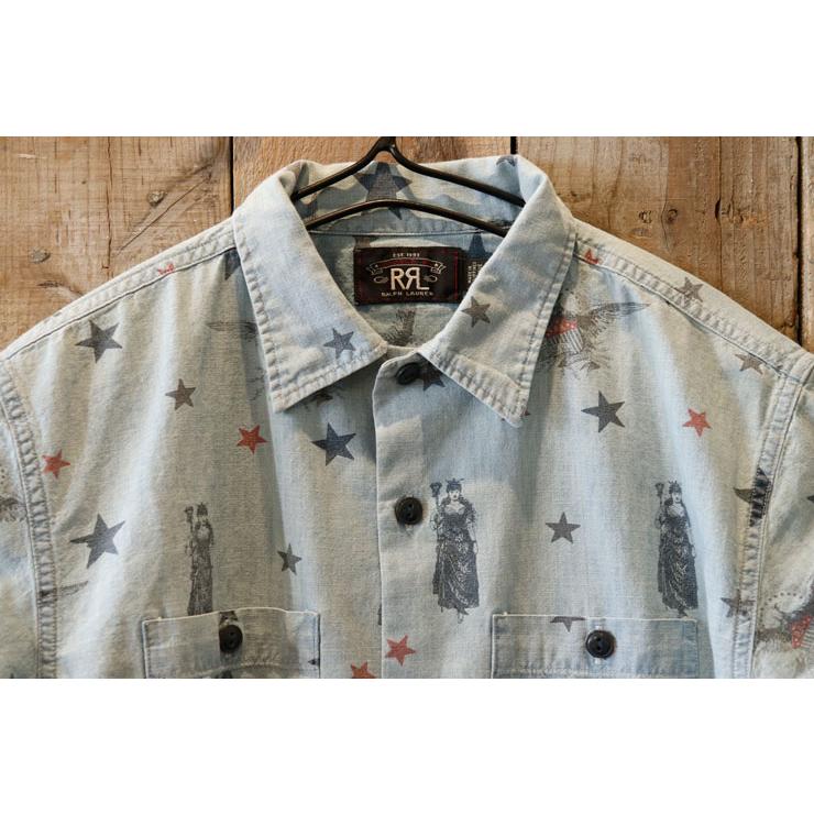 RRL(ダブルアールエル ラルフローレン)半袖 シャンブレー シャツ 
