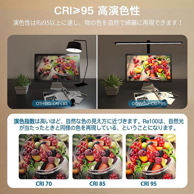 デスクライト OOWOLF 電気スタンド LEDデスクライト 高演色Ra95 明るさ1400Lx 無段階調光 調色 幅広スタンドライト 多角 OOWOLF 電気スタンド LEDデスクライト 高演色Ra95 明るさ1400Lx 無段階調光 調色 幅広スタンドライト 多角