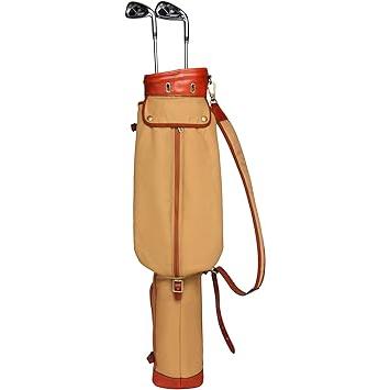 Tourbonコース トレーニング 練習ゴルフバッグ クラブ トラベルケース ファスナーポケット付き 防水キャンバス&レザー 