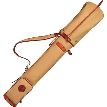 Tourbonコース トレーニング 練習ゴルフバッグ クラブ トラベルケース ファスナーポケット付き 防水キャンバス&レザー 