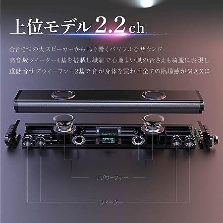 RATOM サウンドバー テレビ スピーカー ホームシアター 120W・2.2ch・重低音強化型ver.2 