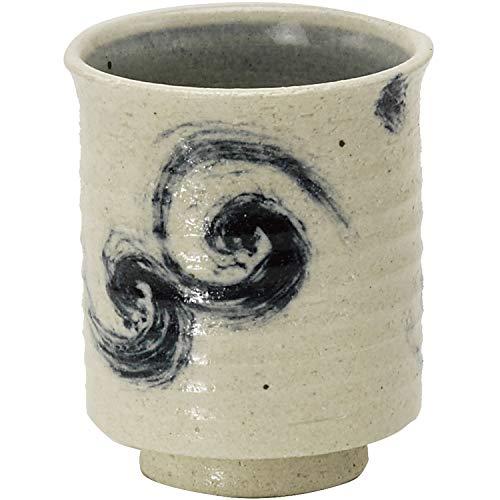 瀬戸焼 湯呑 (大) うず潮 青 051926