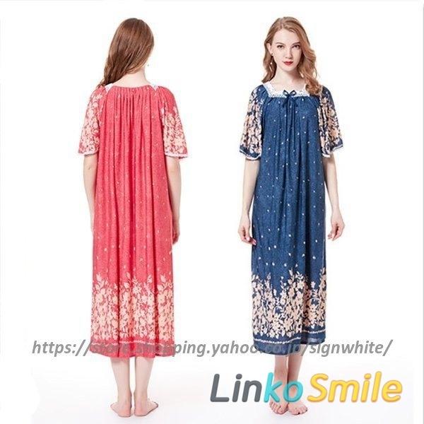 ルームウェア ワンピース レディース 春夏 ロング ネグリジェ 姫 半袖 パジャマ ルームウェア ガウン ナイトウェア