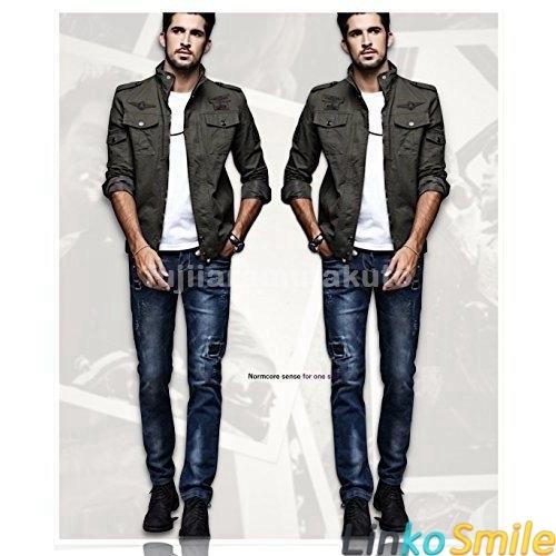 ミリタリー ジャケット メンズ ライダース 長袖 デニム シャツ 3design 春 夏 秋 冬 Ls Linko Smile 通販 Yahoo ショッピング