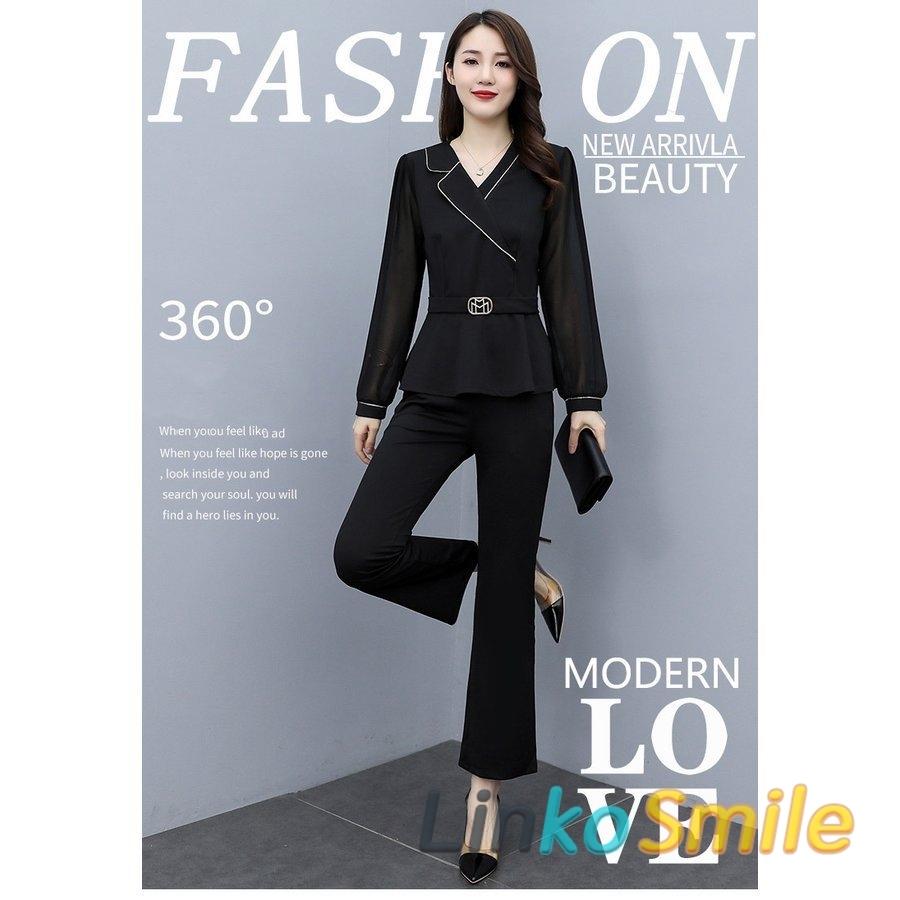 最大44 Offクーポン 40代 30代 代 Ol セットアップ 上品 通勤 ロングパンツ ブラウス カジュアル 秋服 おしゃれ ガウチョパンツ 丸首ブラウス 長袖 レディース 上下セット 大人 オールインワン セットアップ