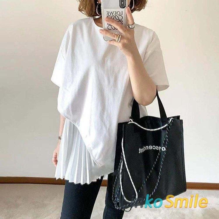 ブラウス レディース 春夏 秋 黒 白 新作 韓国風 プリーツ ブラウス 白 切り替え シャツ 半袖 トップス ブラウス 大人 通勤 ゆったり シャツ おしゃれ 30代 40代 激安大特価