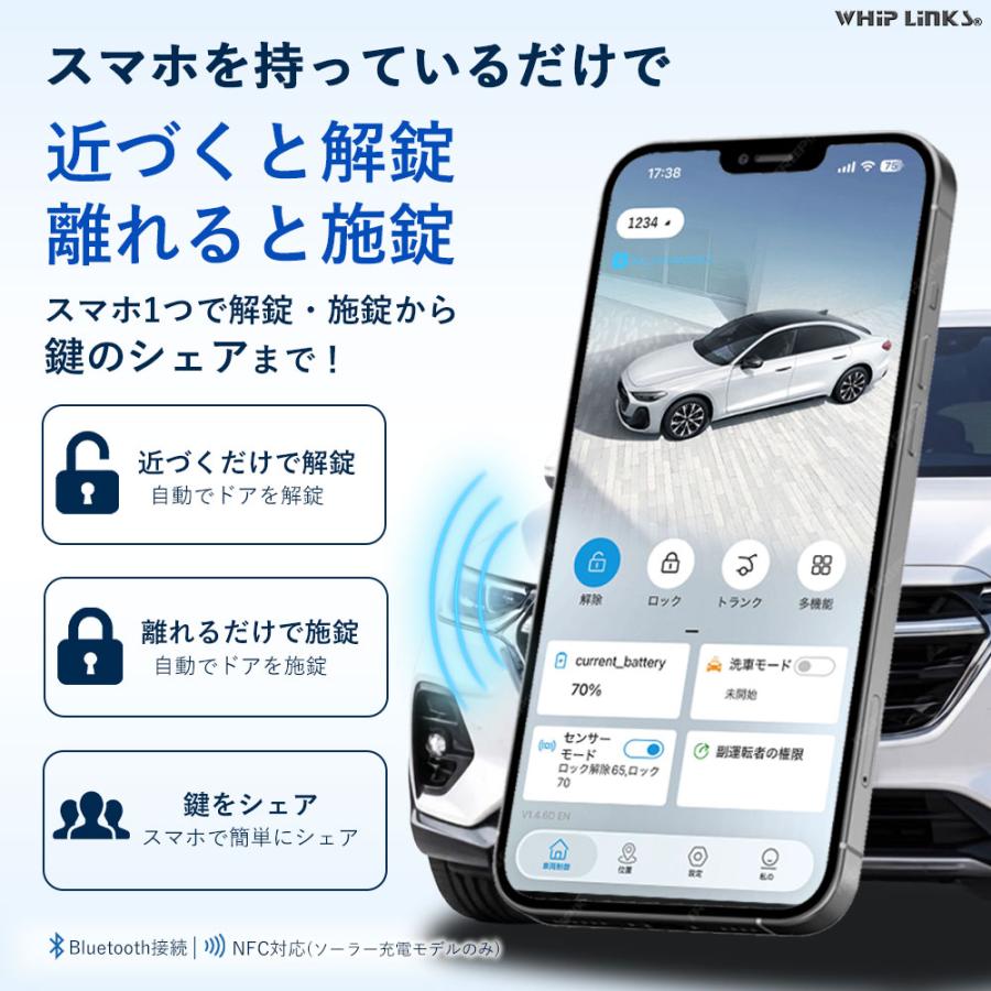 スマートデジタルキーキット 車用 スマートキー化キット スマホ連動