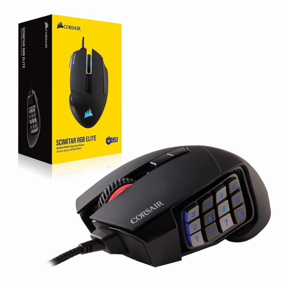 Corsair 最大18 000dpiのmoba Mmo特化型17ボタンゲーミングマウス Scimitar Rgb Elite Ch Ap ブラック 3300s Ch Ap リンクスダイレクト 通販 Yahoo ショッピング