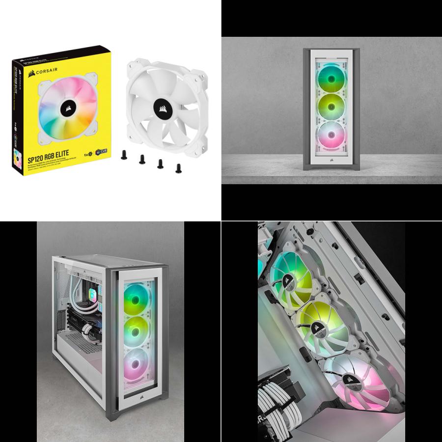 Corsair アドレッサブルrgb搭載 1mm Rgb 卓越 Ledファン ホワイト Co Ww 増設専用ファン1個 Sp1 Wh Elite 本製品単体ではledは光りません