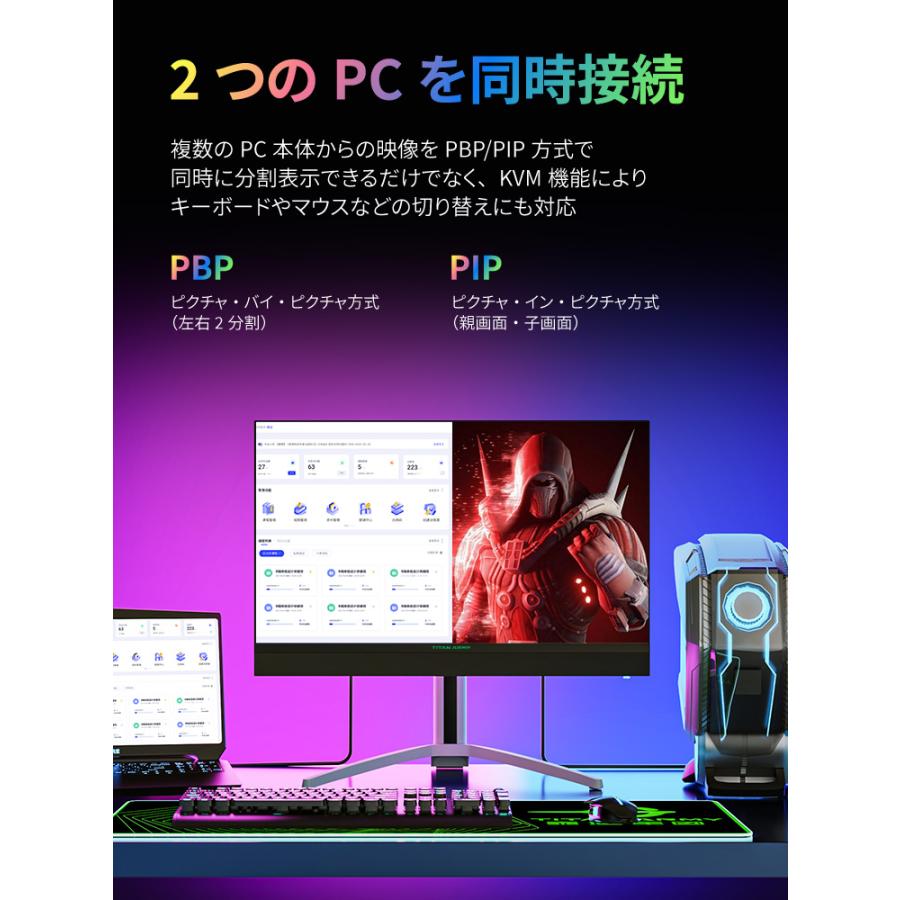 TITAN ARMY ゲーミングモニター M27E6V-PRO 27インチ 4K HDR1400 TITAN ARMY ゲーミングモニター M27E6V-PRO 27インチ 4K HDR1400