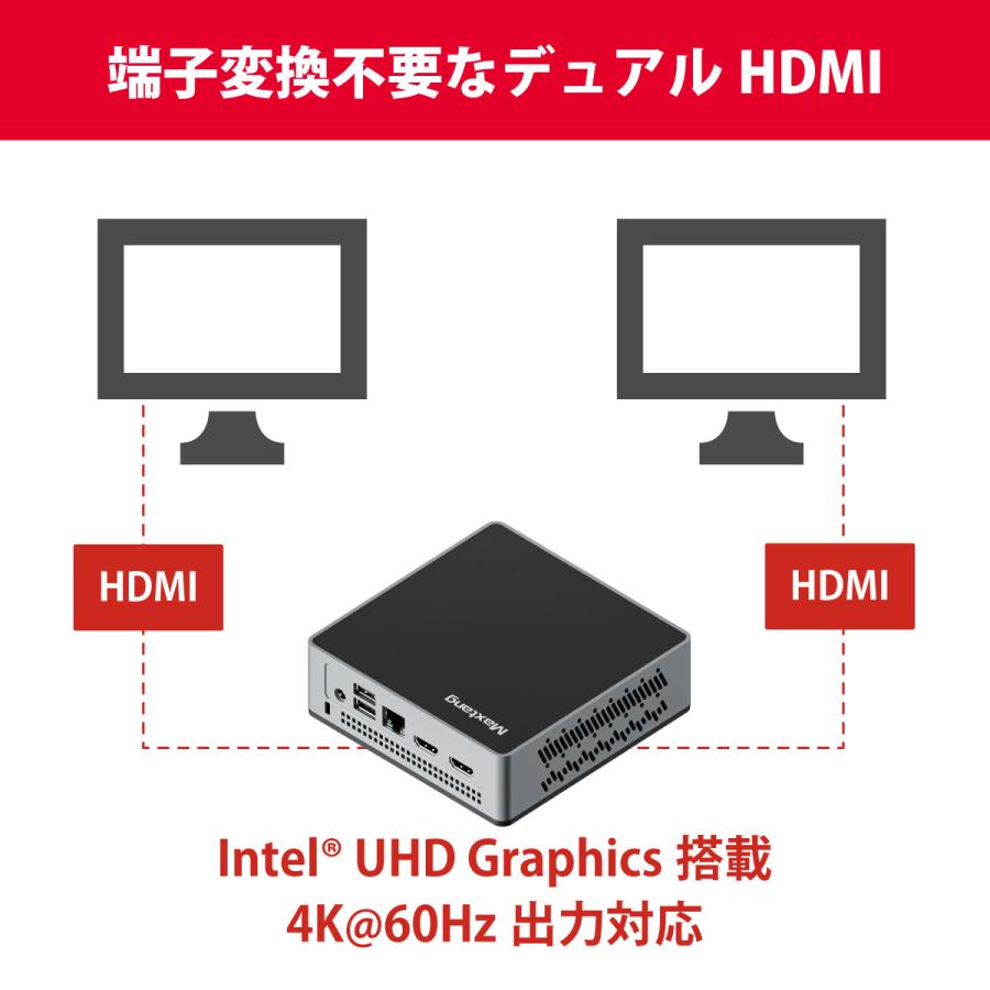 【受注生産】Maxtang ミニPC MUC-5095 OSなし メモリ8GB ストレージ128GB 小型デスクトップパソコン MUC5095-8/128(N5095)WB｜linksdirect｜03
