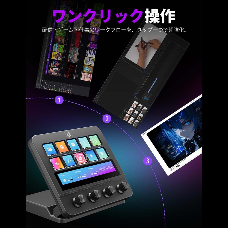 upHere コンパクトなプログラマブルマクロLCDパッド N4E (LCDボタン×10 + ダイヤル×4) |  | 04