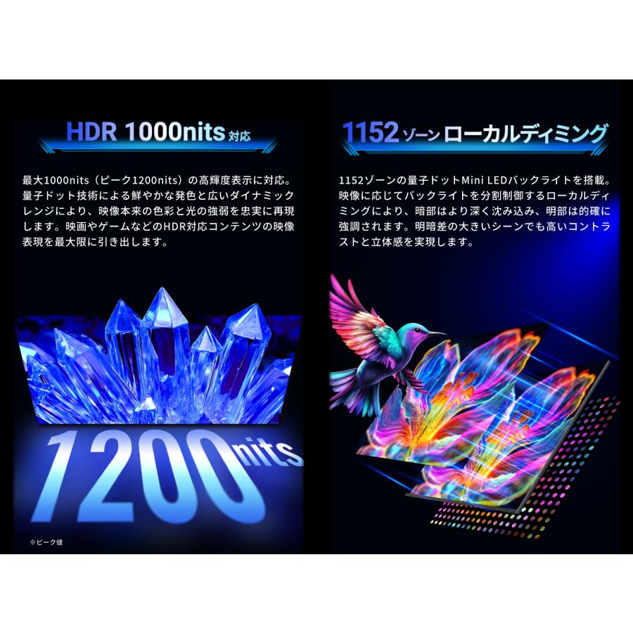 TITAN ARMY 24インチ 量子ドット MiniLED HDR1000nits WQHD 380Hz ゲーミングモニター P245MS PRO (1152ゾーン｜FAST IPS｜HDMI 2.1｜DP 1.4｜PS5 VRR｜PIP/PBP)_4