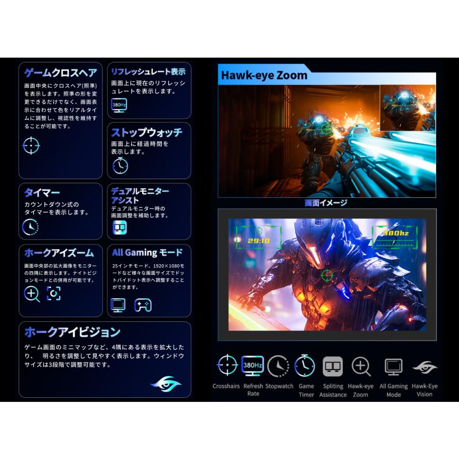 TITAN ARMY 24インチ 量子ドット MiniLED HDR1000nits WQHD 380Hz ゲーミングモニター P245MS PRO (1152ゾーン｜FAST IPS｜HDMI 2.1｜DP 1.4｜PS5 VRR｜PIP/PBP)_9