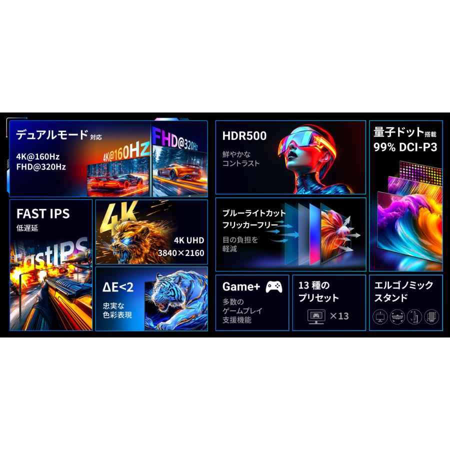 TITAN ARMY 27インチ 量子ドット HDR500 4K@160Hz デュアルモード対応