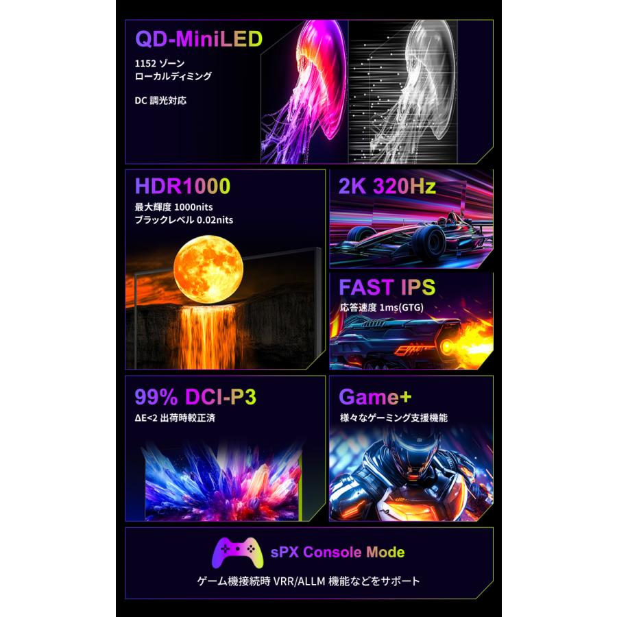 TITAN ARMY 27インチ 量子ドット MiniLED HDR1000相当 WQHD 320Hz