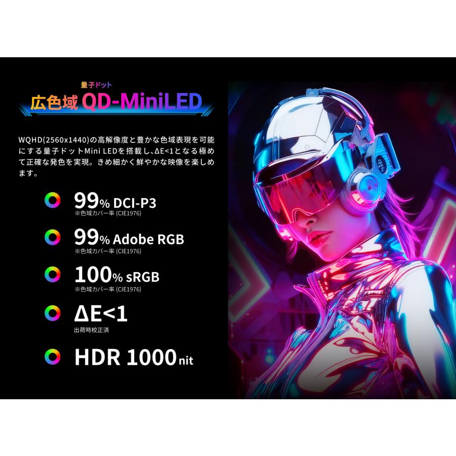 TITAN ARMY 27インチ 量子ドット MiniLED HDR1000nits WQHD 345Hz