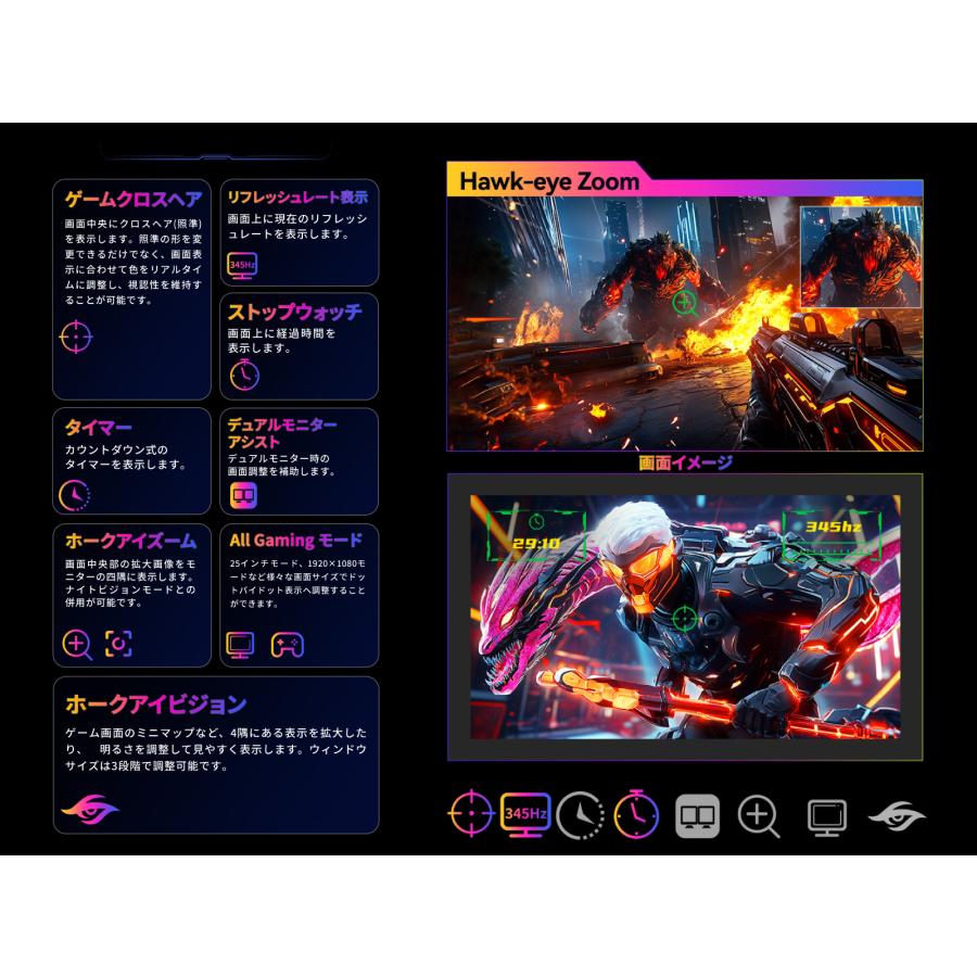 TITAN ARMY 27インチ 量子ドット MiniLED HDR1000nits WQHD 345Hz