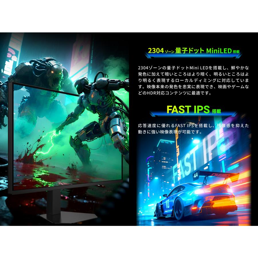 TITAN ARMY 32インチ 量子ドット Mini LED HDR1000 4K@160Hz デュアル