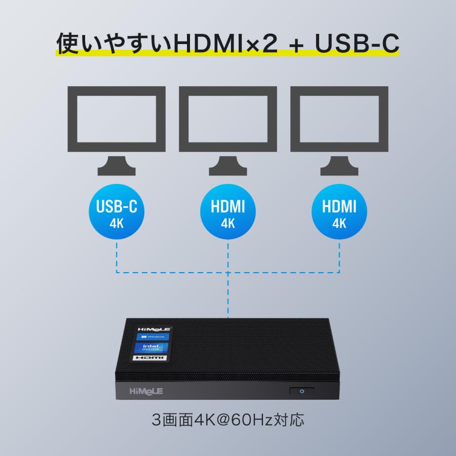 HiMeLE ミニPC Quieter 4C(N150) メモリ16GB ストレージ512GB Intel N150搭載 ファンレス 薄型 ...