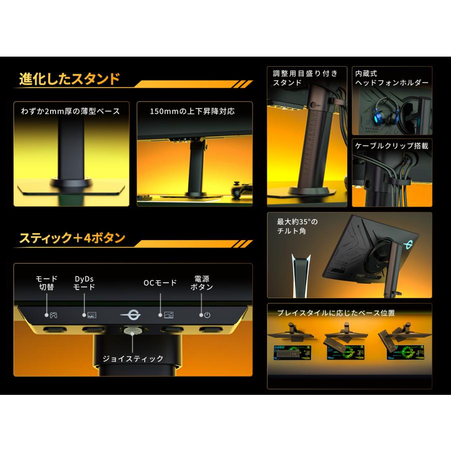 TITAN ARMY 24インチ Ultra Fast TNパネル搭載 HDR600nits FHD 620Hz