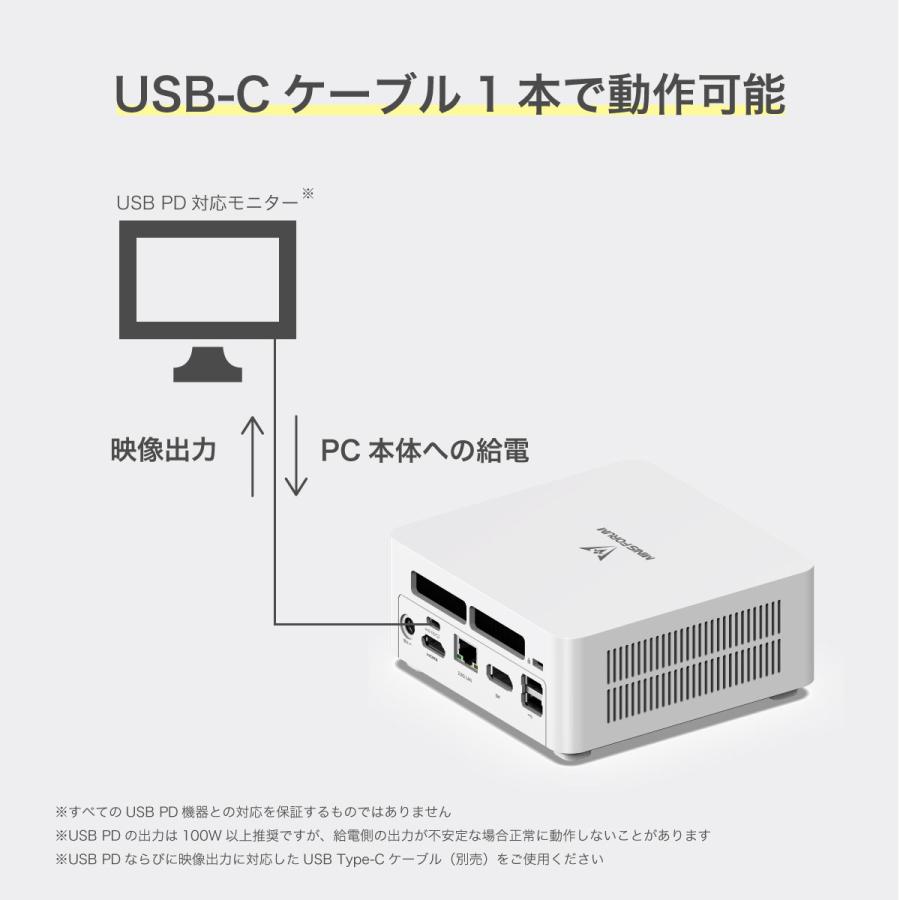 MINISFORUM UN1265W ミニPC ホワイト MINISFORUM ミニPC UN1265W メモリ32GB ストレージ1TB ホワイト