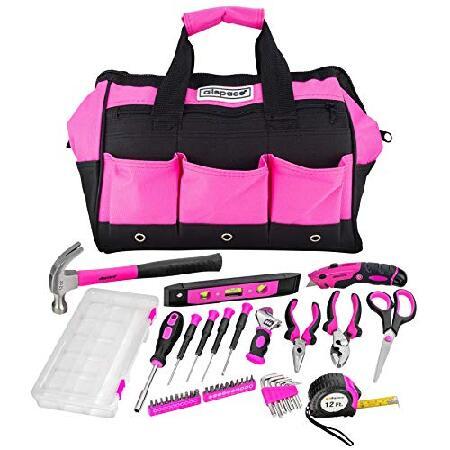 工具セットを直輸入！ALLSPACE Pink Tool Bag with 43 Piece Pink Tools, Tool Set for Women, Screwdrivers, Hammer, Ladies Hand Tools, Craft and DIY - 240214並行輸入