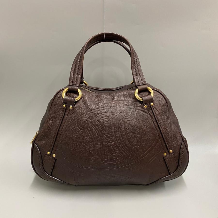 CELINE（セリーヌ） 美品 ブラゾン トリオンフ ロゴ レザー 本革