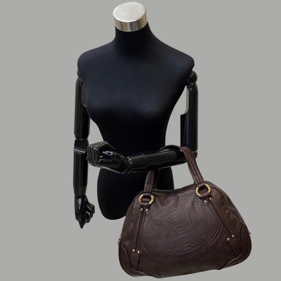 CELINE（セリーヌ） 美品 ブラゾン トリオンフ ロゴ レザー 本革