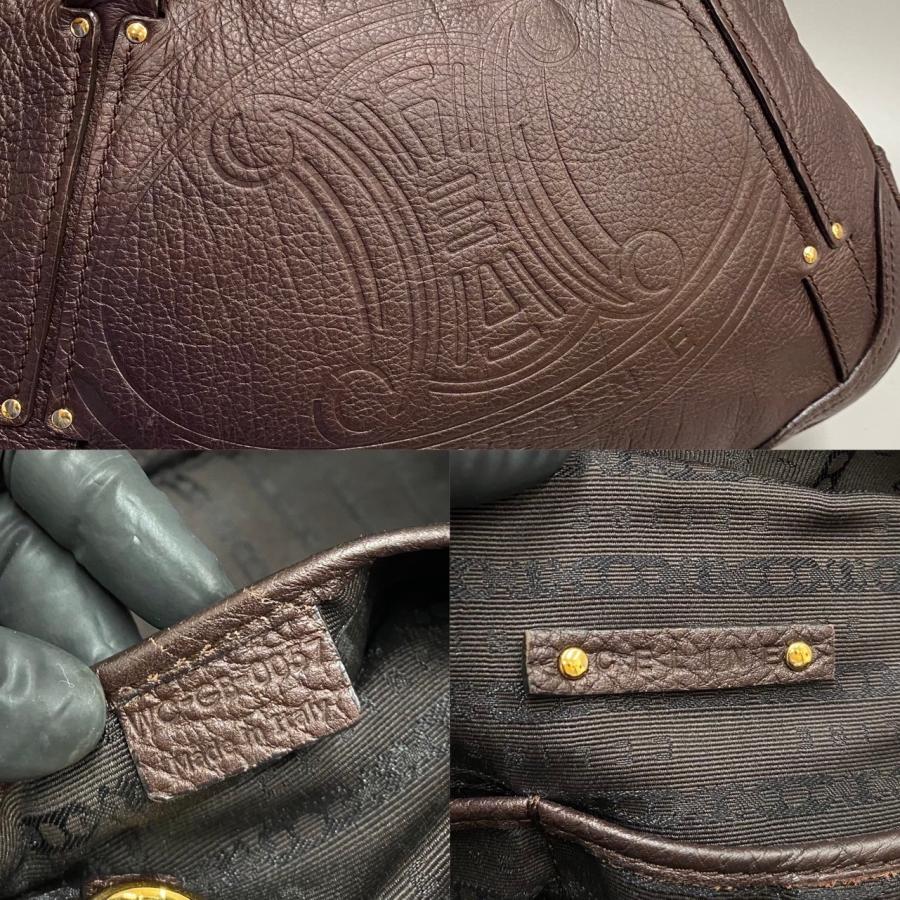 CELINE（セリーヌ） 美品 ブラゾン トリオンフ ロゴ レザー 本革