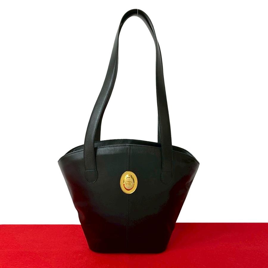 極美品 DIOR ディオール ヴィンテージ CD金具 レザー　ハンドバッグ Dior - 極 美品 Christian Dior ディオール ヴィンテージ CD ロゴ 金具