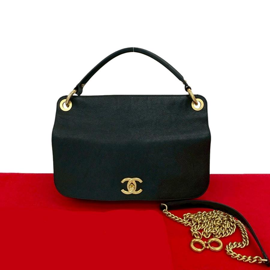CHANEL シャネル ココマーク キャビアスキン 2WAYハンドバッグ