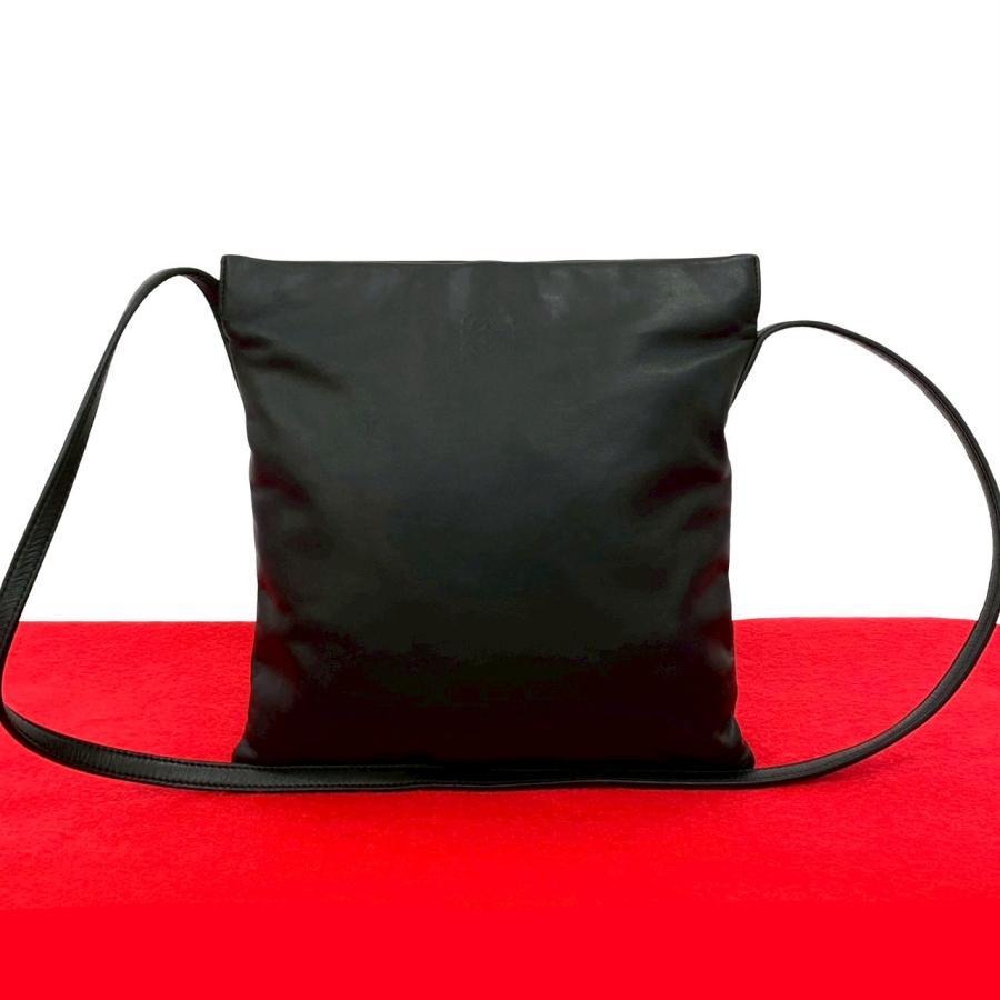 極美品] ロエベブラックレザーショルダーバッグ