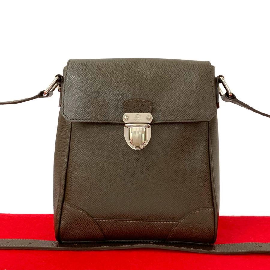 極 美品 LOUIS VUITTON ルイヴィトン ルカ タイガ レザー 本革 ショルダーバッグ ポシェット サコッシュ ダークブラウン 茶 40-8 LOUIS VUITTON（ルイ・ヴィトン） 極 美品 ルカ タイガ レザー 本革