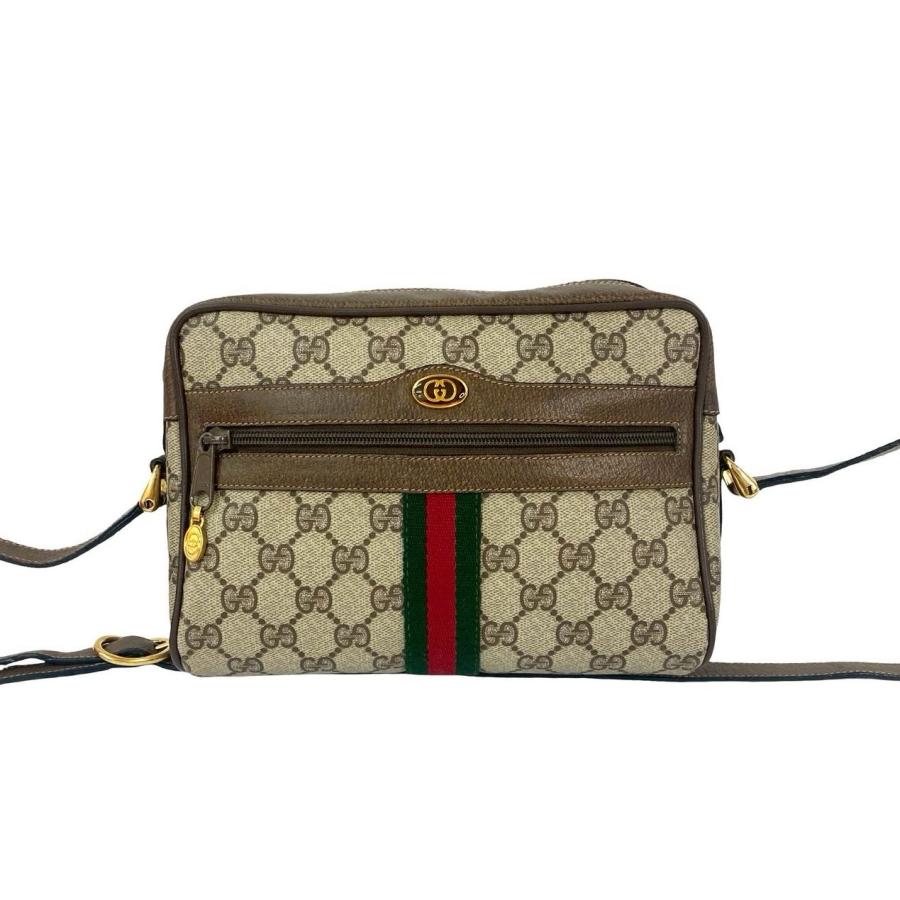 ✨美品✨GUCCI シェリーライン ショルダーバッグ レザー GG ブラウン GUCCI 極 美品 グッチ オールドグッチ ヴィンテージ シェリーライン GG