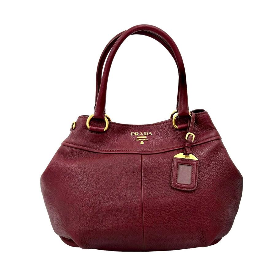 PRADA（プラダ） 極 美品 希少品 ロゴ ゴールド 金具 レザー 本革 