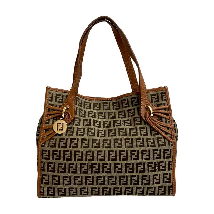 FENDI（フェンディ） 極 美品 袋付き ズッキーノ FF 柄 ロゴ 金具