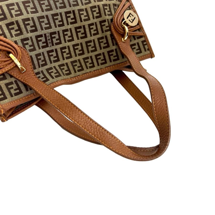 FENDI（フェンディ） 極 美品 袋付き ズッキーノ FF 柄 ロゴ 金具