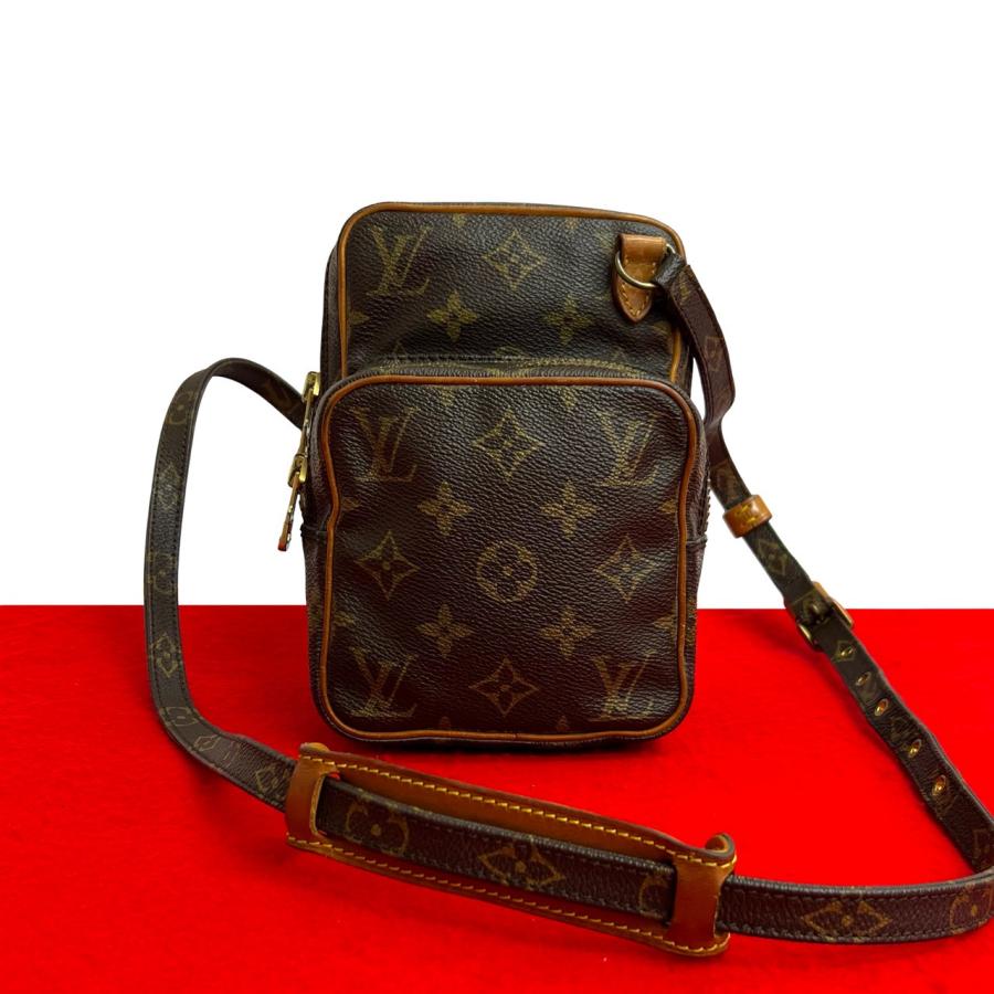 極 美品 LOUIS VUITTON ルイヴィトン ヴィンテージ アマゾン モノグラム レザー 本革 ショルダーバッグ ポシェット ブラウン ph2-9 LOUIS VUITTON（ルイ・ヴィトン） 極 美品 ヴィンテージ アマゾン