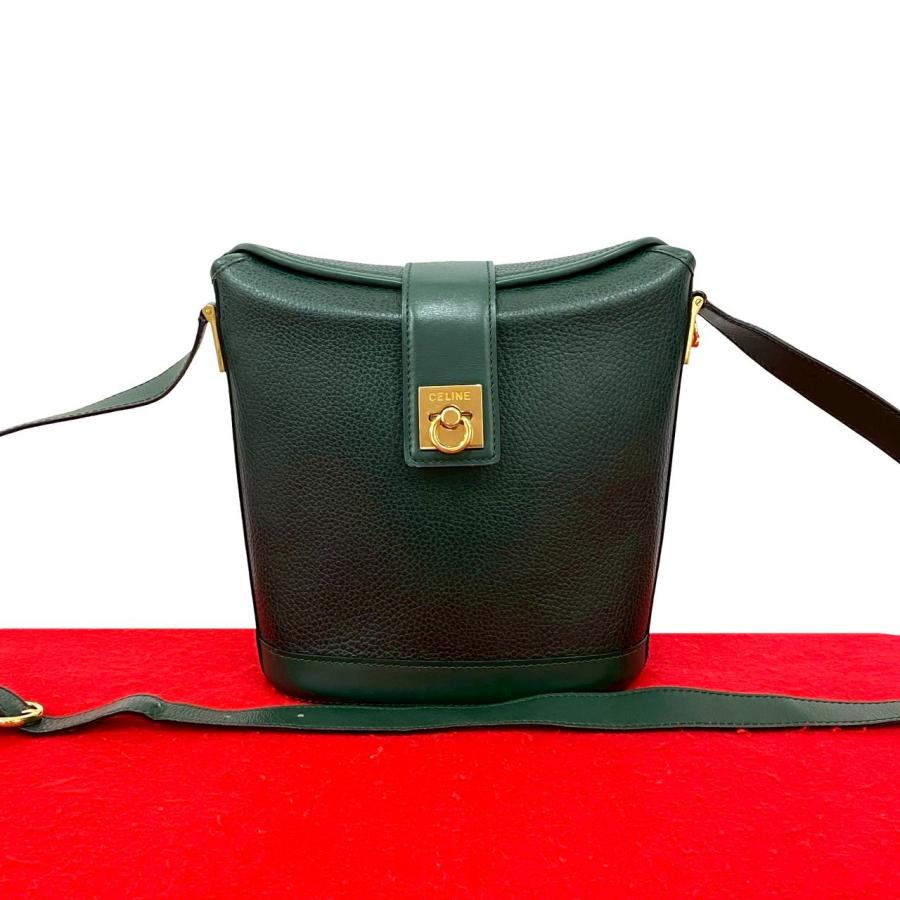 CELINE（セリーヌ） 極 美品 ヴィンテージ ロゴ リング 金具 レザー 本