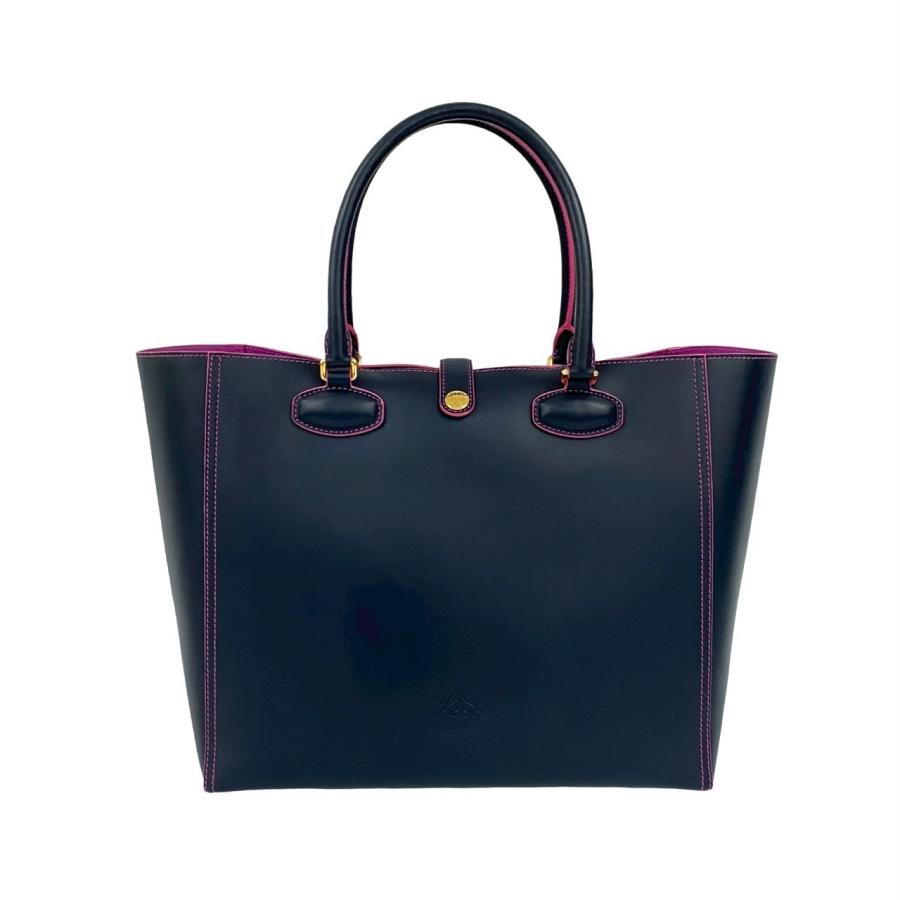 LOEWE（ロエベ） 極 美品 レオ アナグラム ロゴ トートバッグ レザー